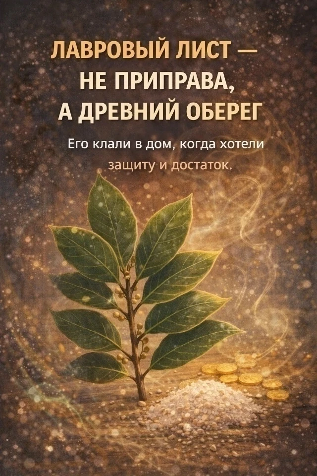 🌿 ЛАВРОВЫЙ ЛИСТ — НЕ ПРИПРАВА, А ДРЕВНИЙ ОБЕРЕГ

Его клали в дом, когда хотели защиту и достаток

Л