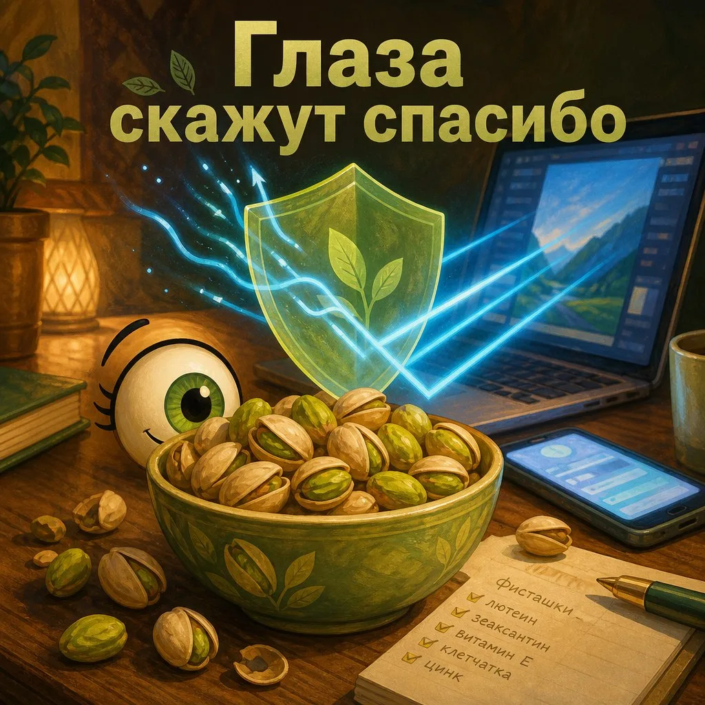 Фисташки защищают глаза от экранов
