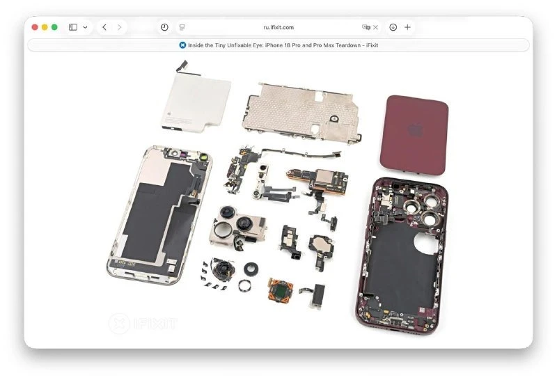 iPhone 18 Pro получил 7 из 10 за ремонтопригодность