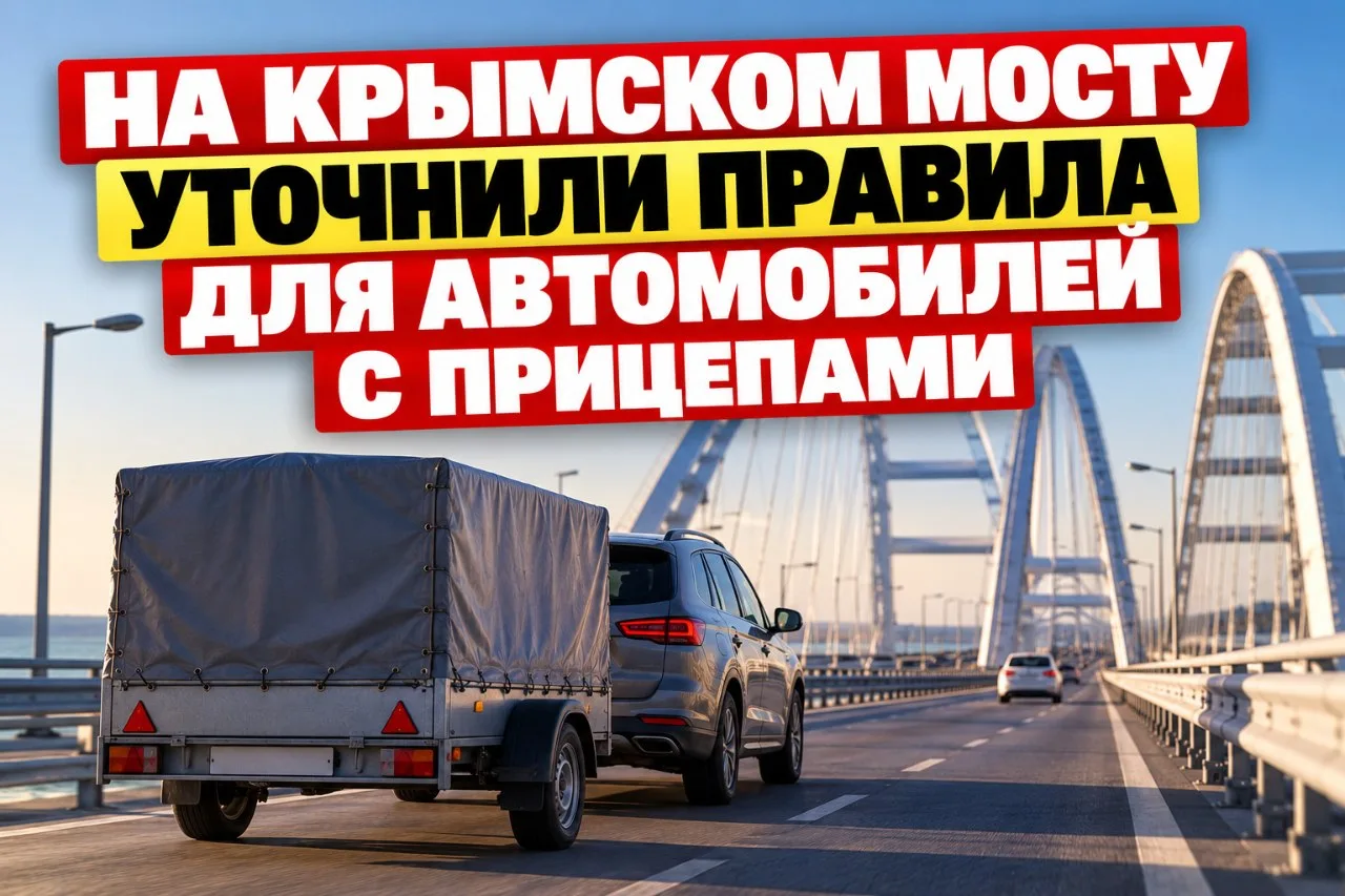 🌉 На Крымском мосту уточнили правила для автомобилей с прицепами