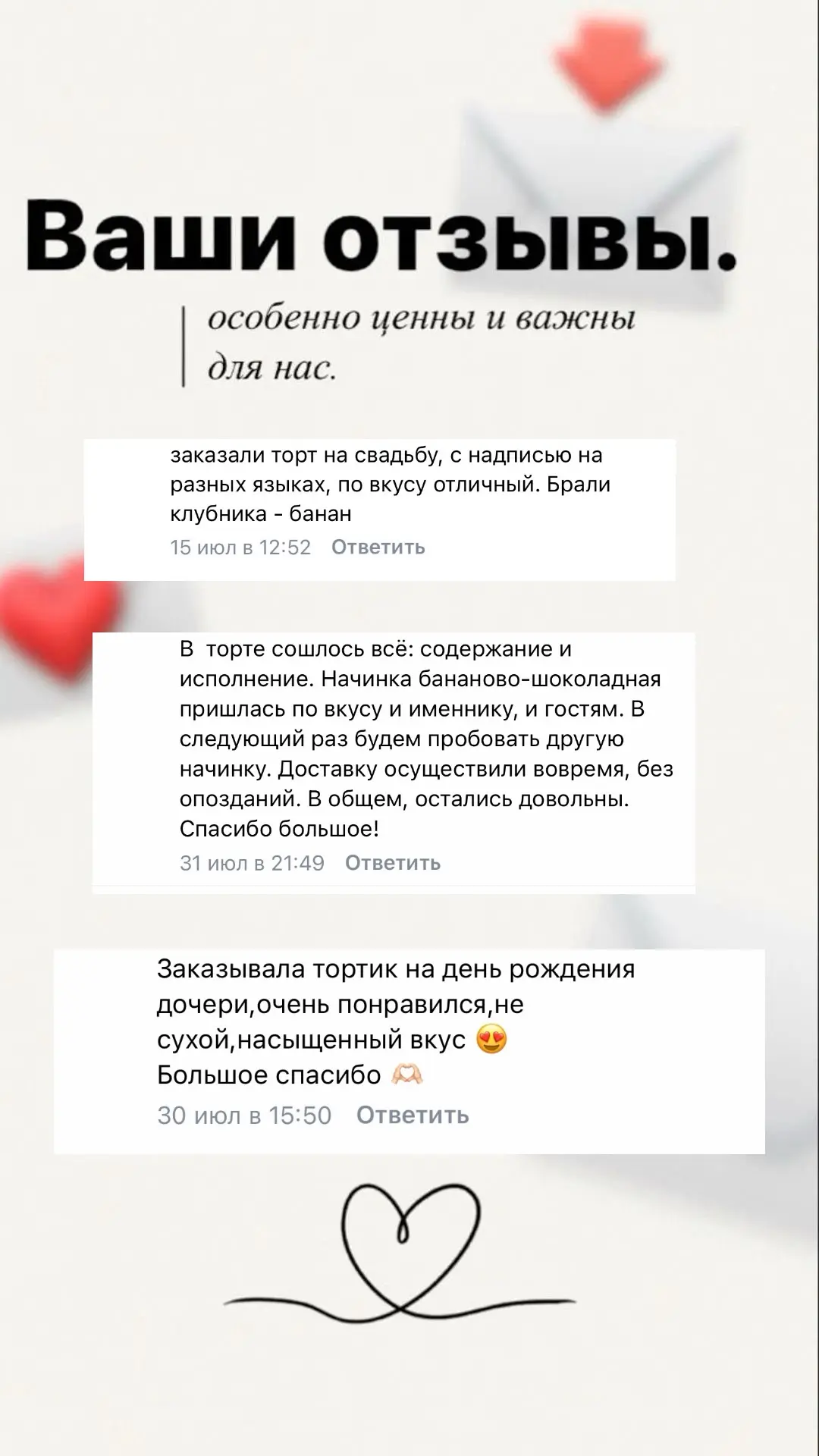 Нам очень приятно, когда Вы оставляете отзывы и даете нам обратную связь ❤️