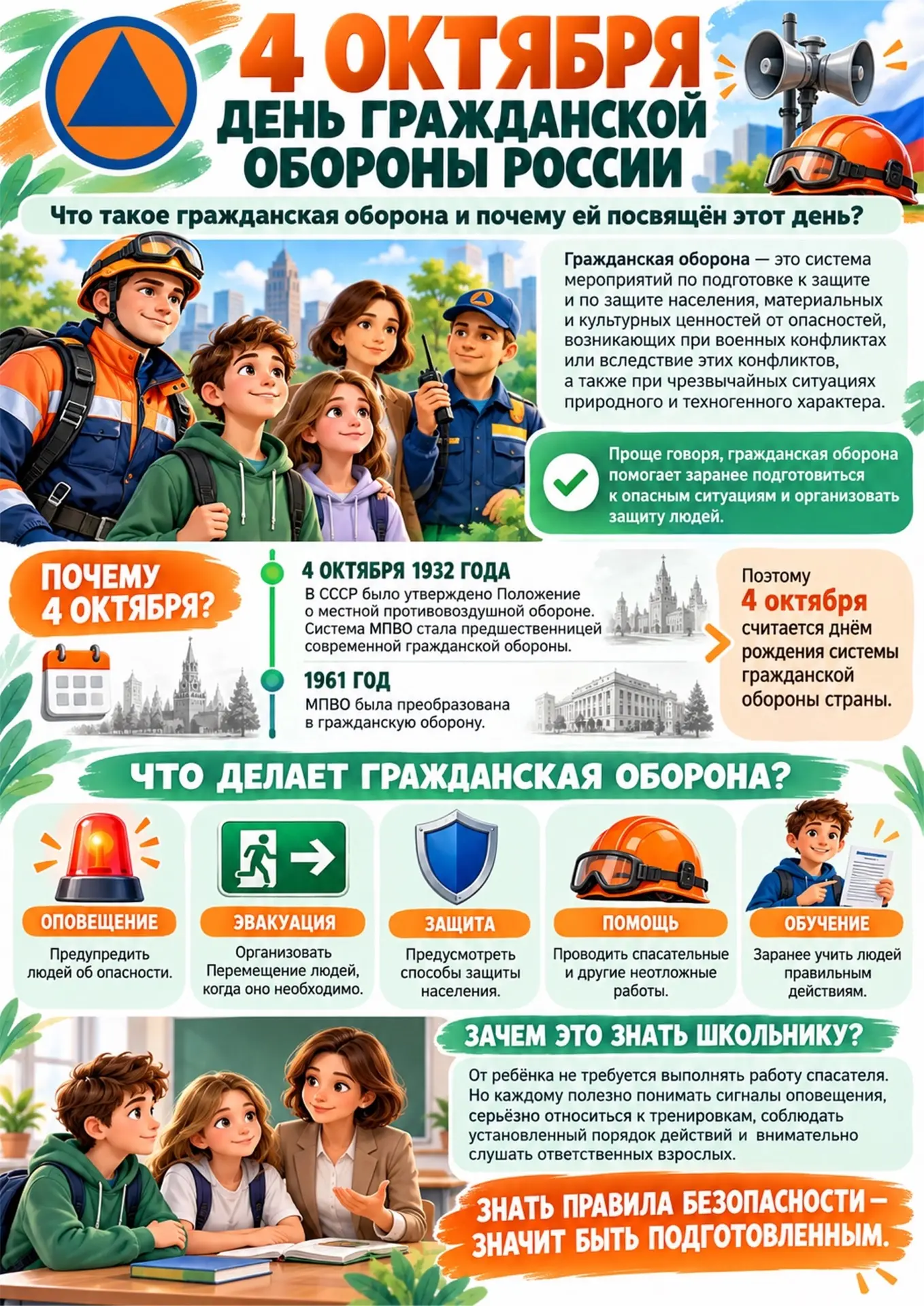 🛡️ 4 октября — День гражданской обороны Российской Федерации! 🇷🇺🚨