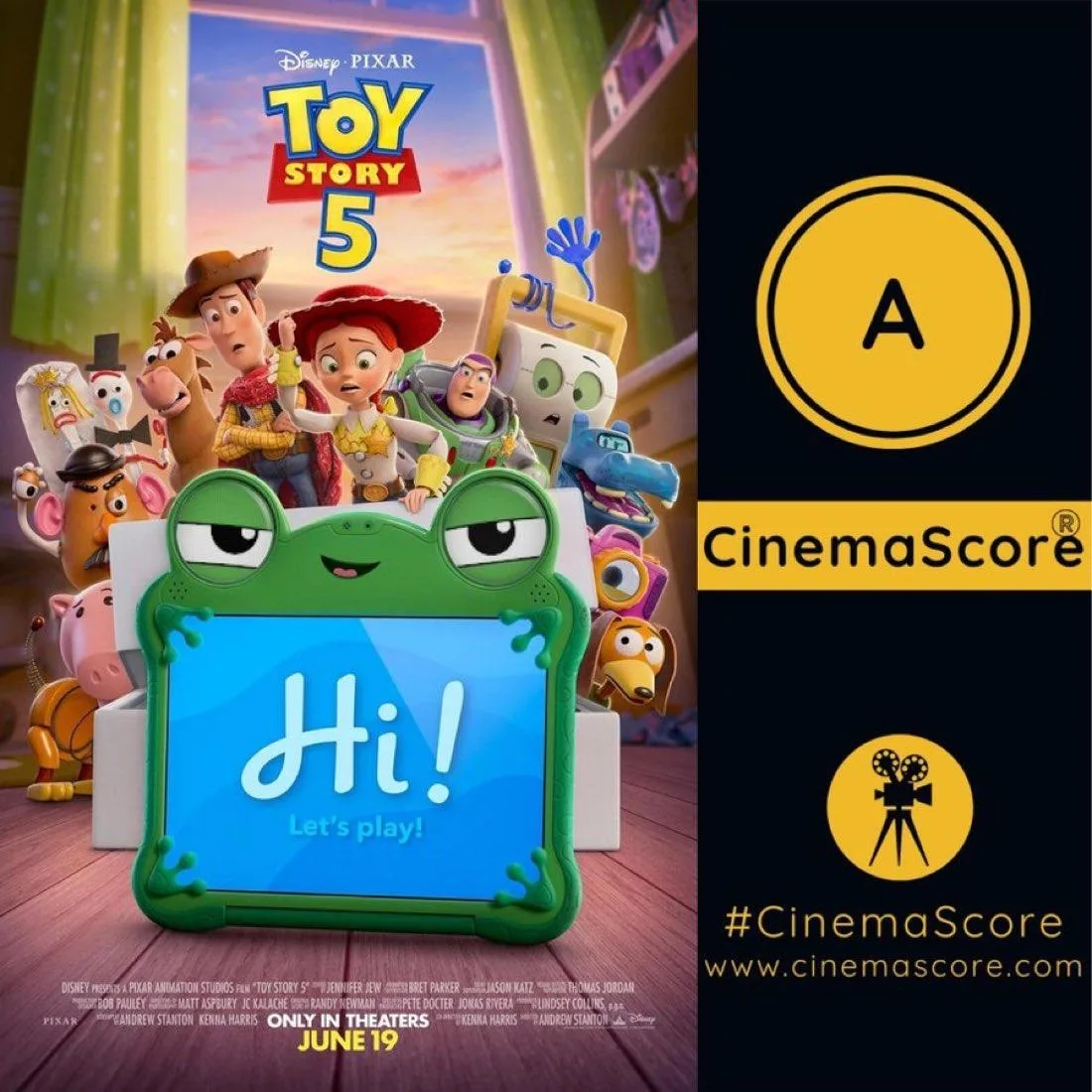 «История игрушек 5» получила «пятёрку» в опросе зрителей от CinemaScore на выходе из ки...