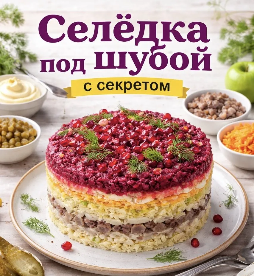 Селёдка под шубой с секретом. Ингредиенты: Филе сельди — 2 шт Картофель — 3–4… — публикация канала «Вкусно едим. Рецепты. Выпечка»