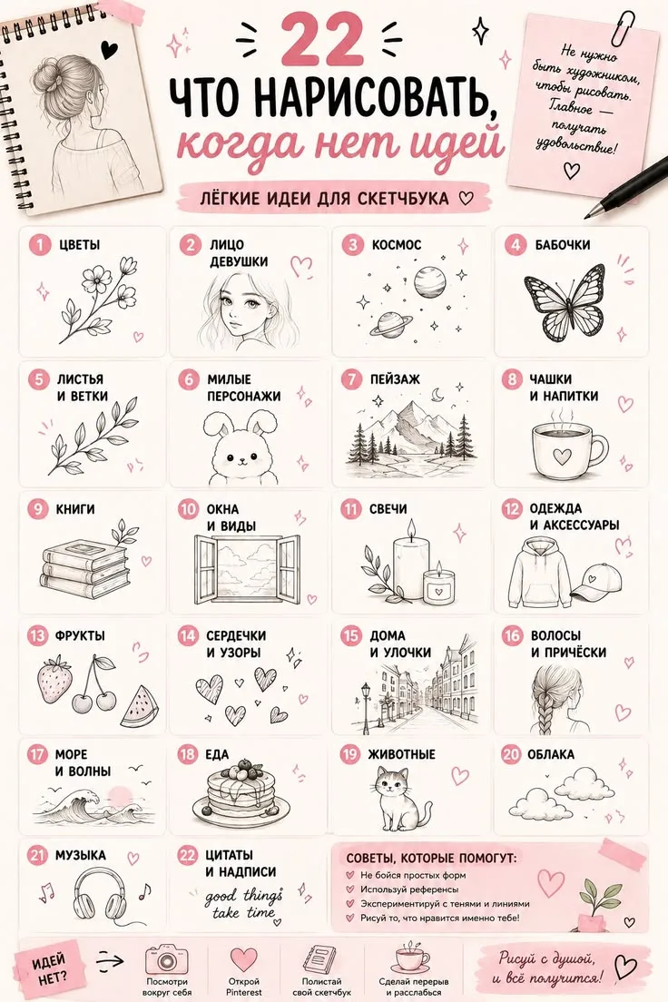 Запускаем челендж по рисованию почти на месяц ❤️