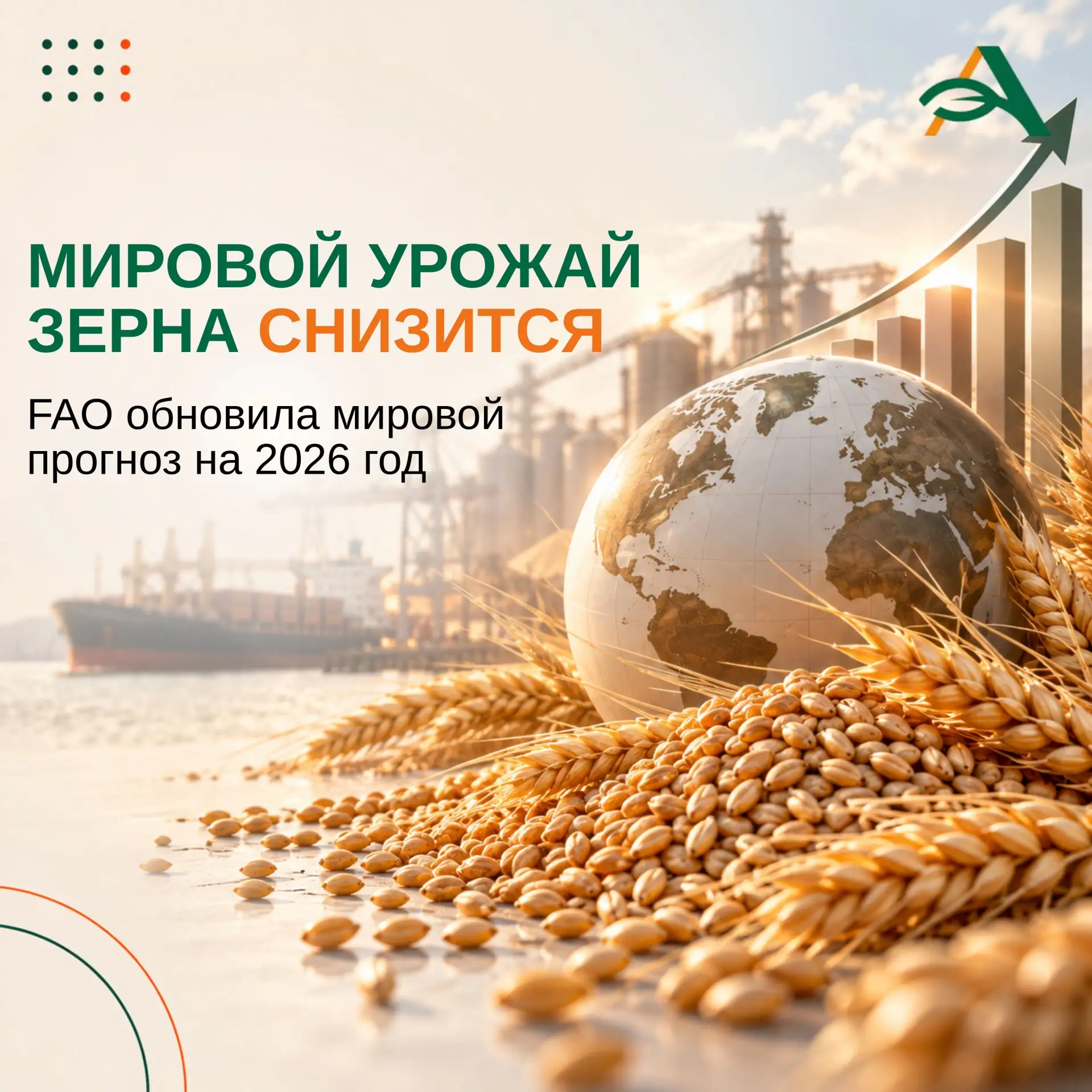 🌾Урожай зерна в мире снизится, спрос вырастет
