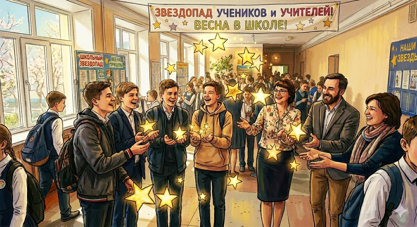 ☀️ На улице весна, а у нас в школе — настоящий звездопад!  🌟Пока природа просыпается и радует нас пе