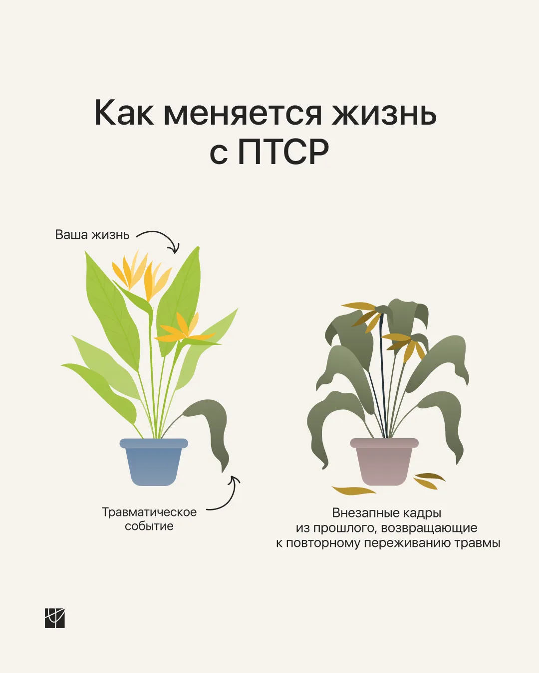 Как меняется жизнь с ПТСР?

Психика человека, пережившего тяжёлое событие, начинает жить по совершен