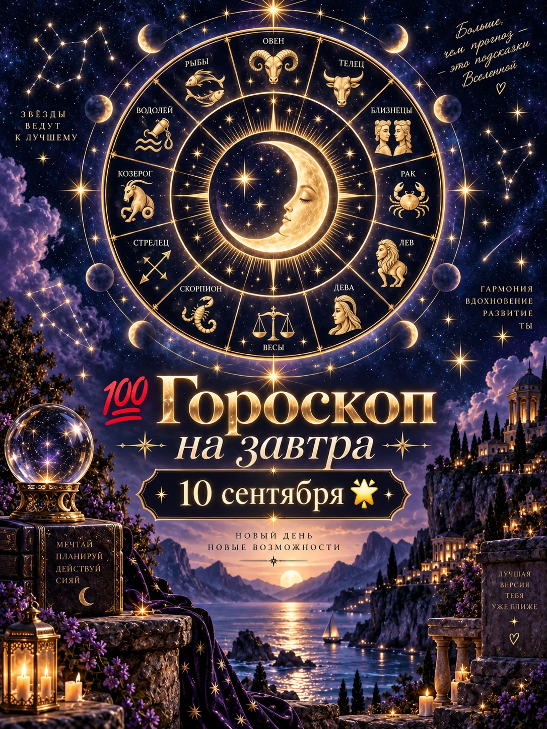💯 Гороскоп на завтра 10 сентября 🌟
