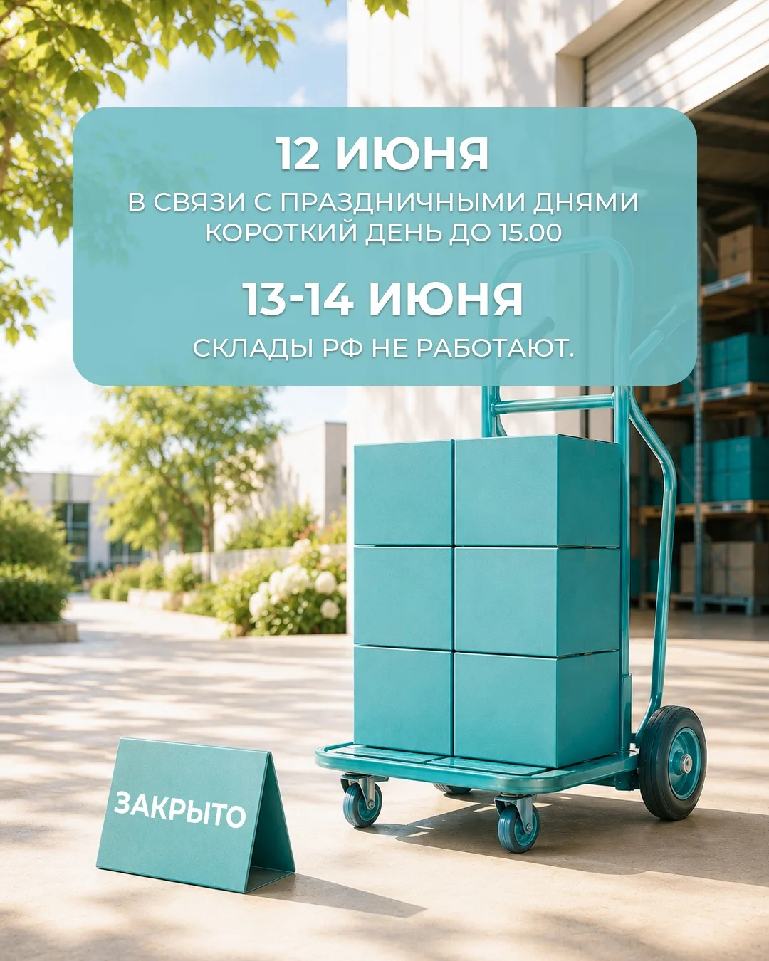 Дорогие партнеры, обращаем ваше внимание на изменения в графике работы складов РФ.