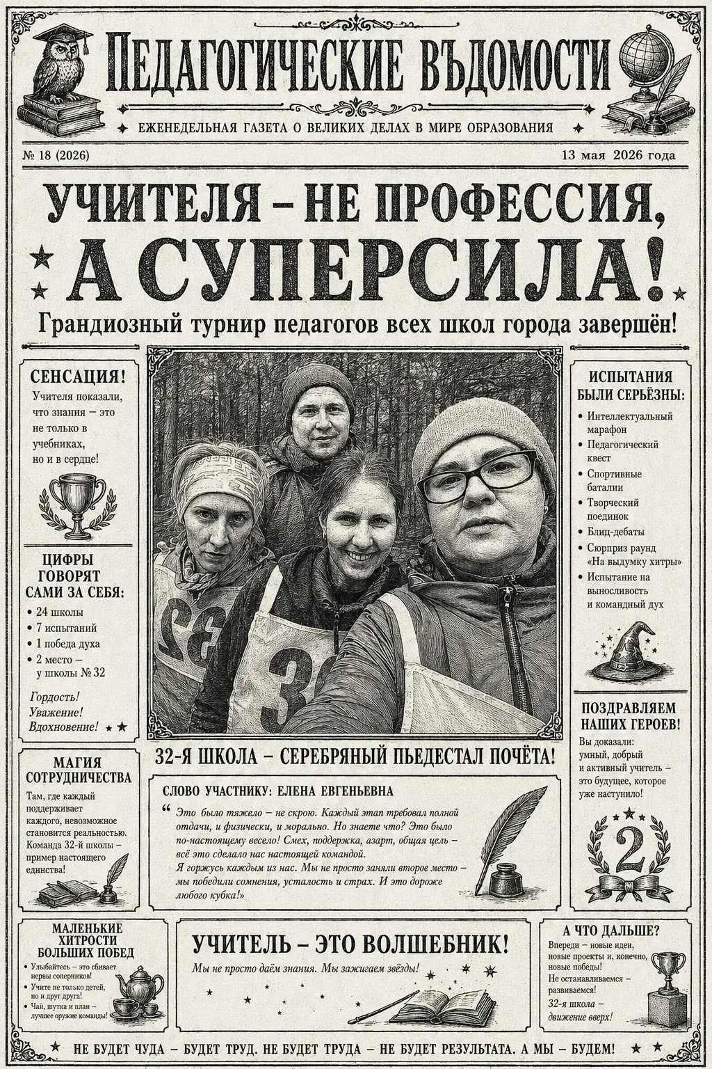 Наши педагоги – туристы города  Поздравляем команду наших педагогов, которая стала серебрянным призе