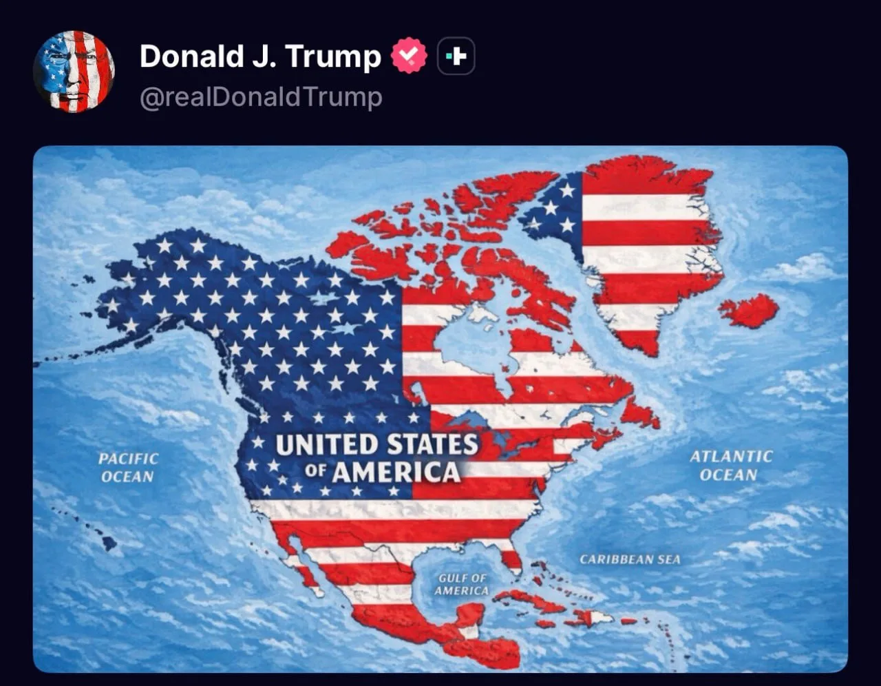 Трамп «включил» в состав США больше десяти государств.