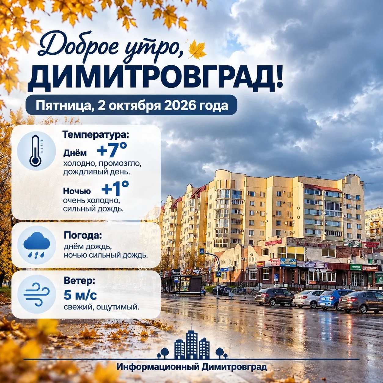 Доброе утро, Димитровград! 🌧️💨