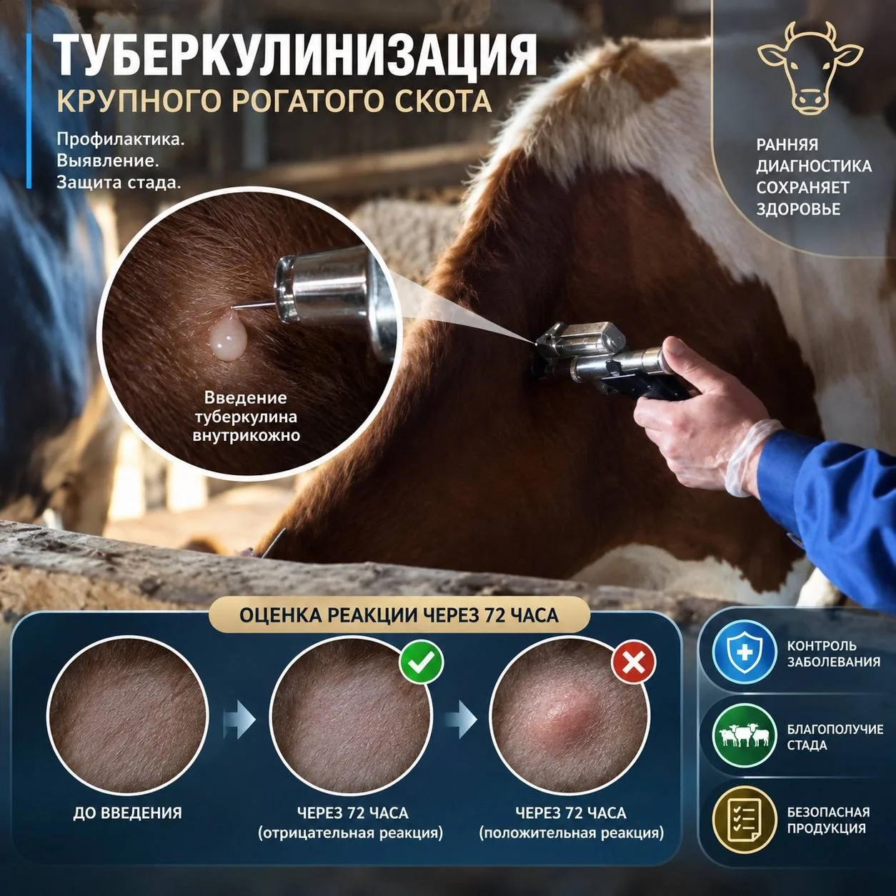 ❗Туберкулинизация крупного рогатого скота – это ветеринарное мероприятие, направленное ...
