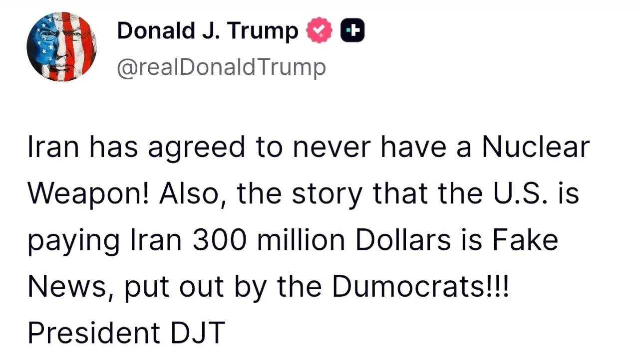 Трамп говорит, что Иран согласился никогда не стремиться к обладанию ядерным оружием, о...