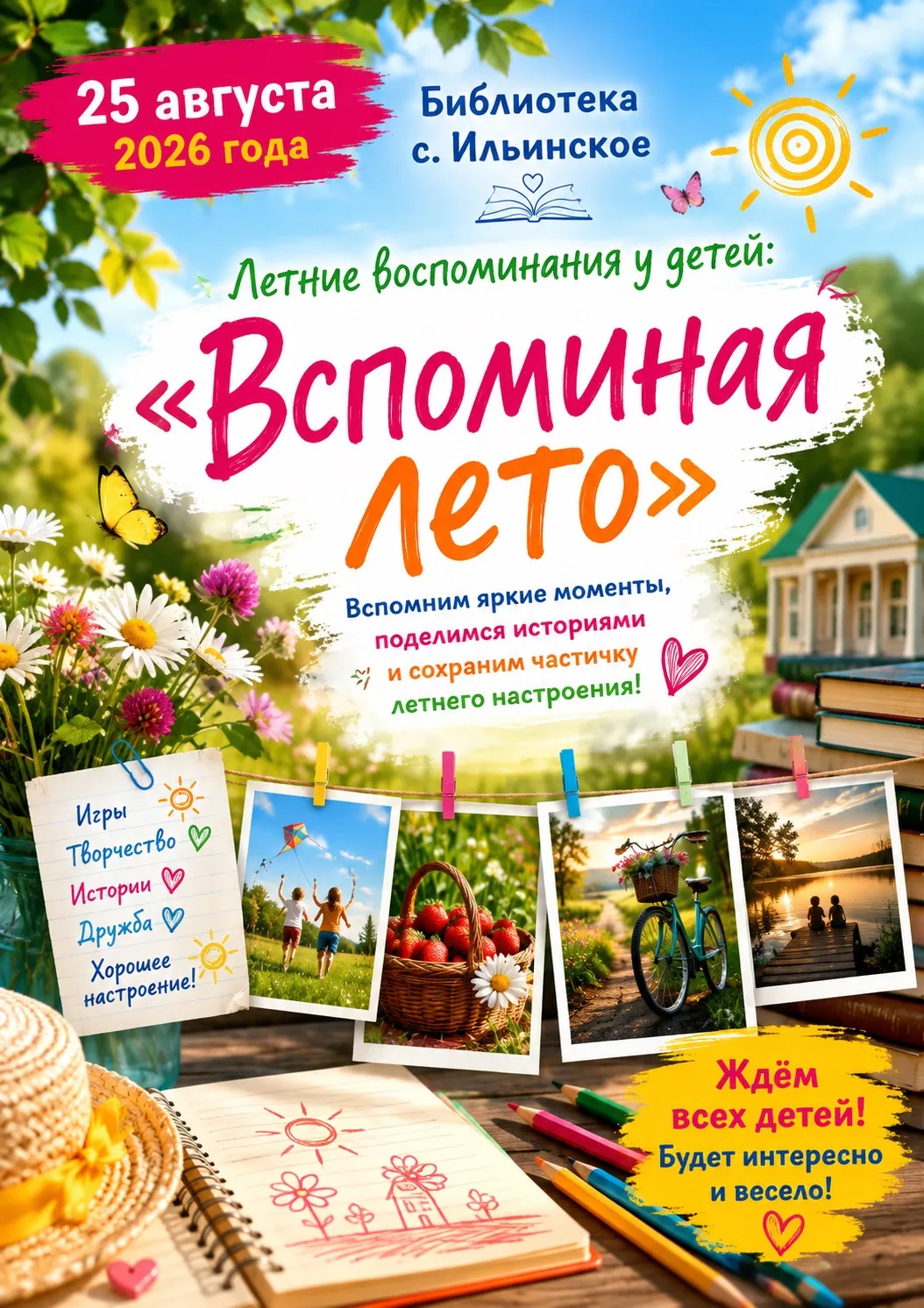 💛 25 августа 2026 года в библиотеке с. Ильинское состоится тёплое и душевное мероприят...