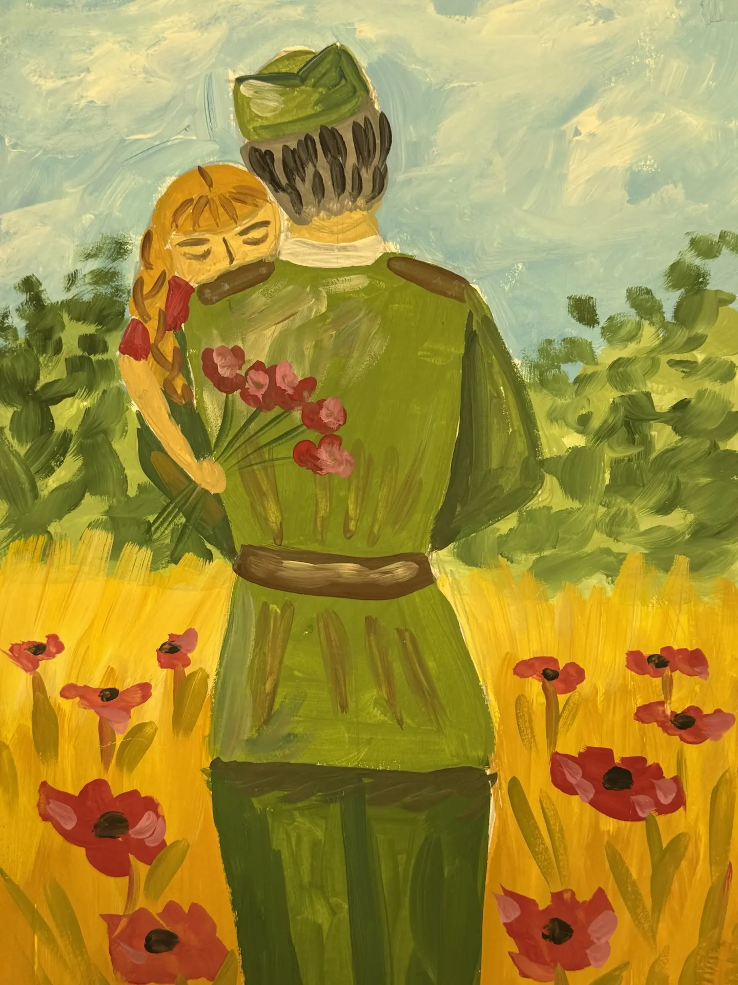 🎨 В МБОУ СОШ №17 г. Азова открылась трогательная выставка детского рисунка «Рисуем Победу», приуроче