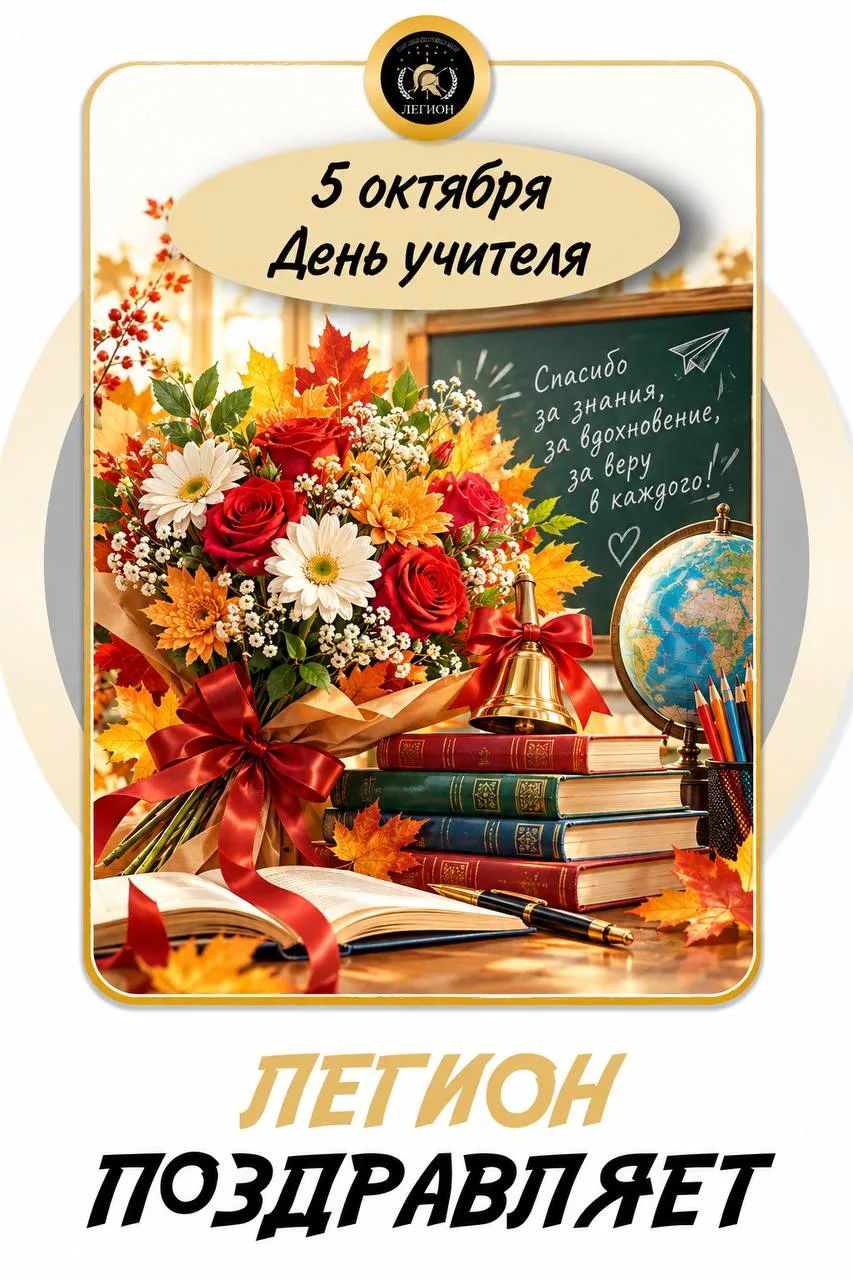 СДЦ «Легион» поздравляет всех педагогов с Днём учителя! 👩‍🏫🍎✨