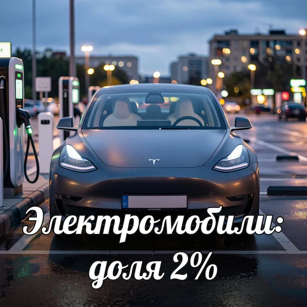 ⚠️Доля электромобилей в России впервые достигла 2% рынка.