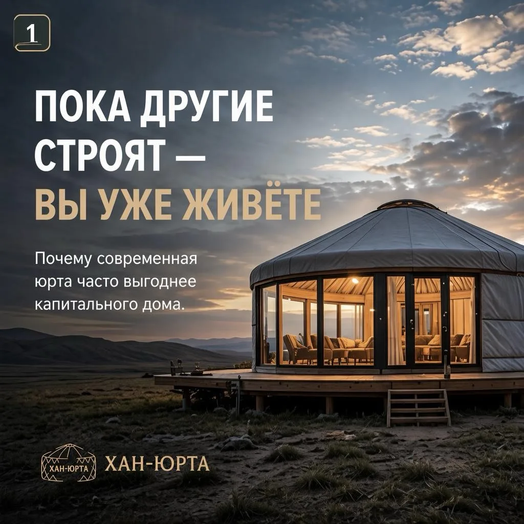 Пока одни заливают фундамент, другие уже пьют чай на террасе своей юрты.

Звучит неожиданно?

Мы соб