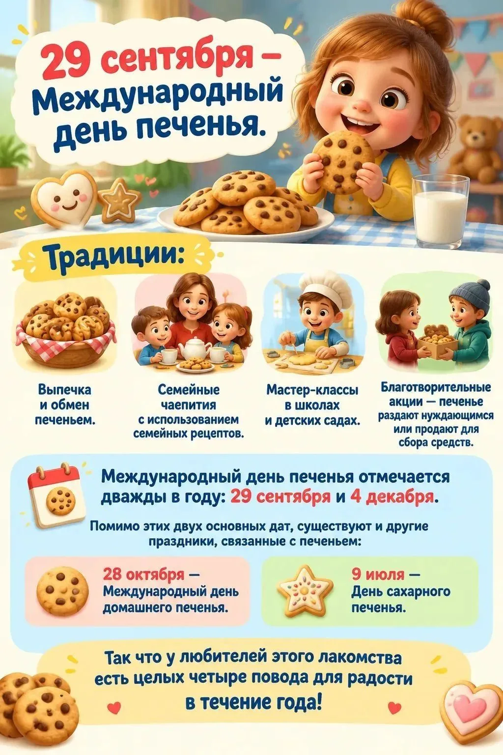 🍪29 сентября отмечается вкусный праздник - Международный день печенья.