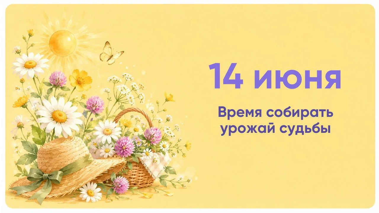 СОВЕТ ДНЯ ➡️ 14 ИЮНЯ

ЙЕРА + БК (БОЛЬШОЙ КОЗЫРЬ / ШАНС)

День «Триумфального урожая». Сочетание Йеры