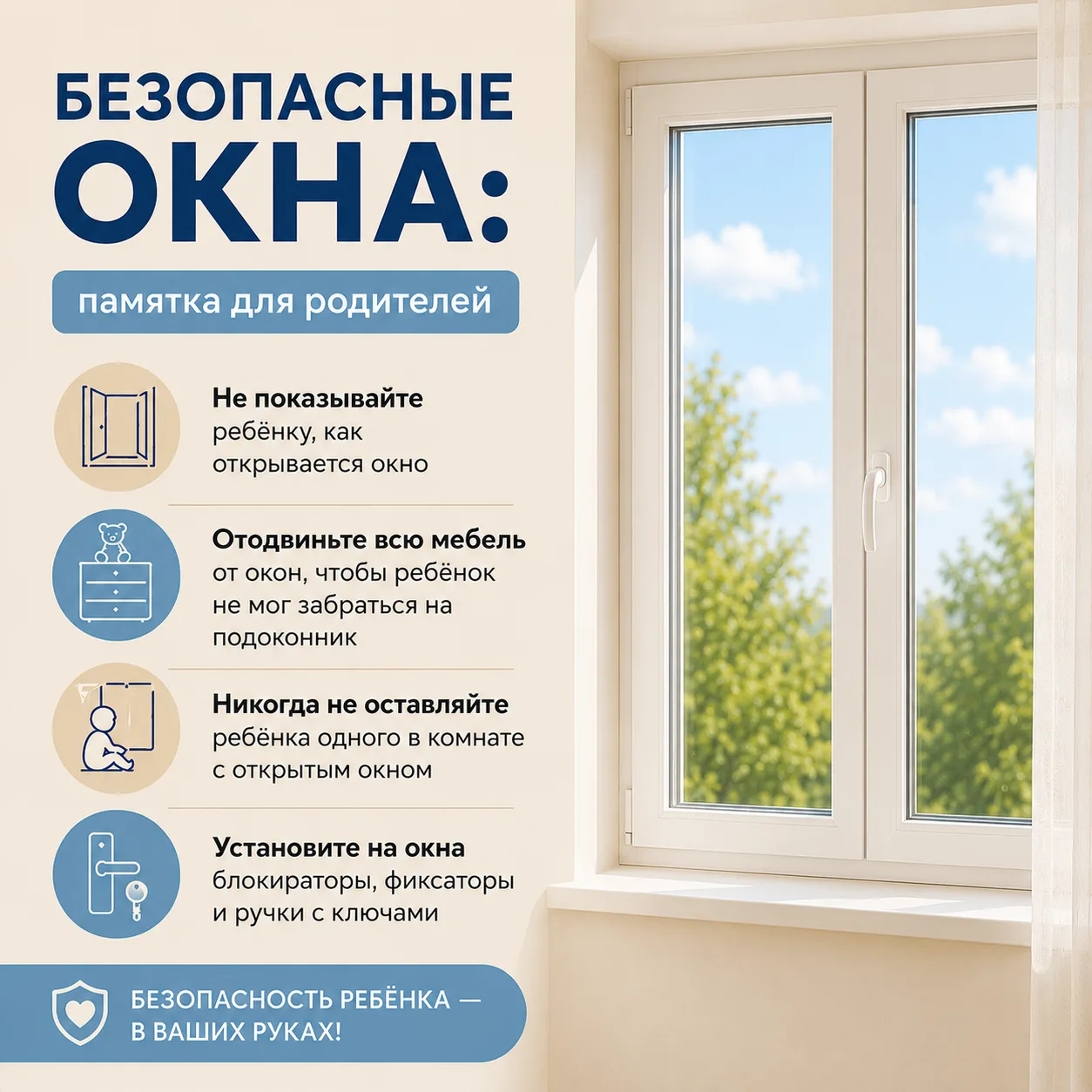 Статистика неумолима: каждый год дети страдают из‑за падения из окон 🪟