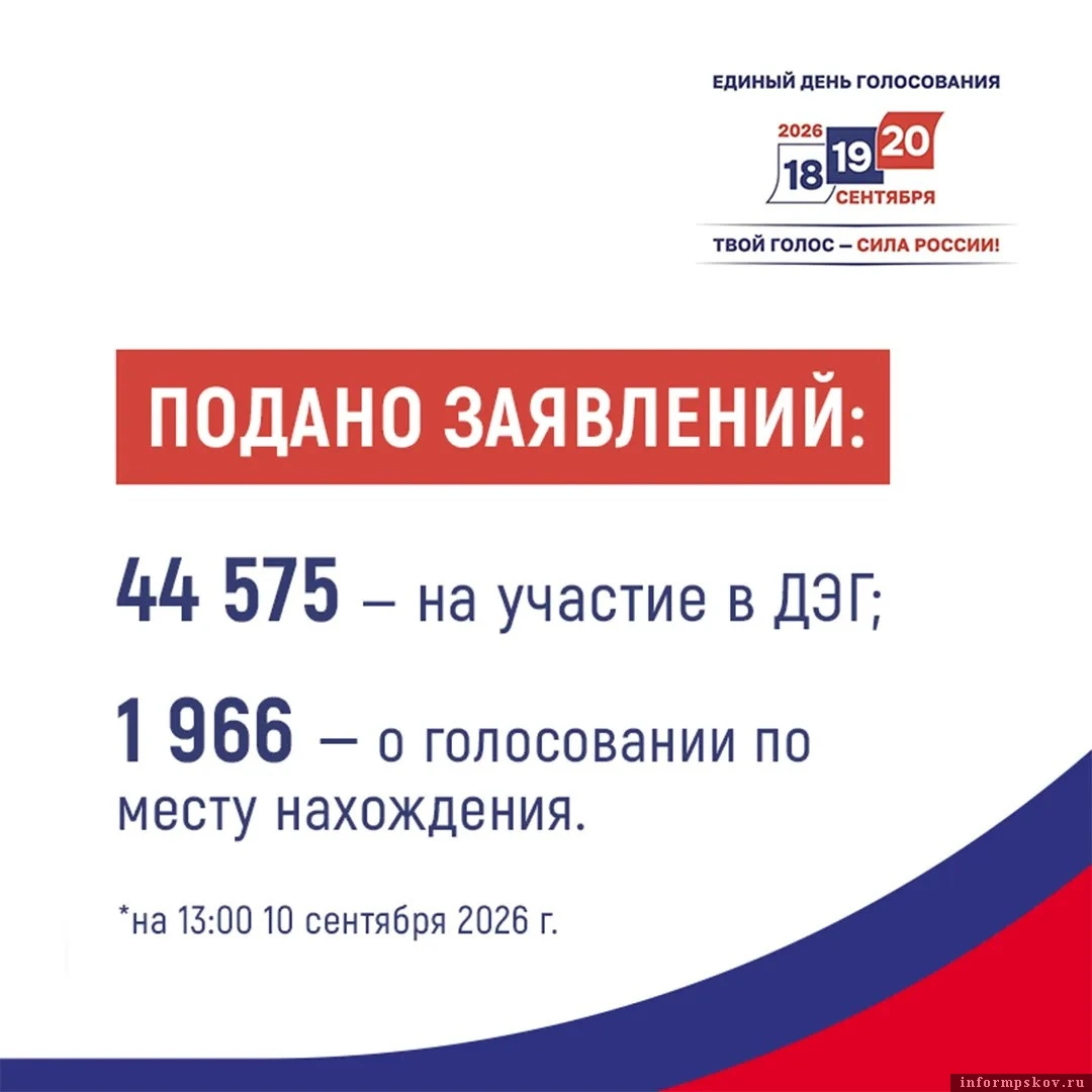 Почти 45 тысяч жителей Псковской области подали заявления на ДЭГ