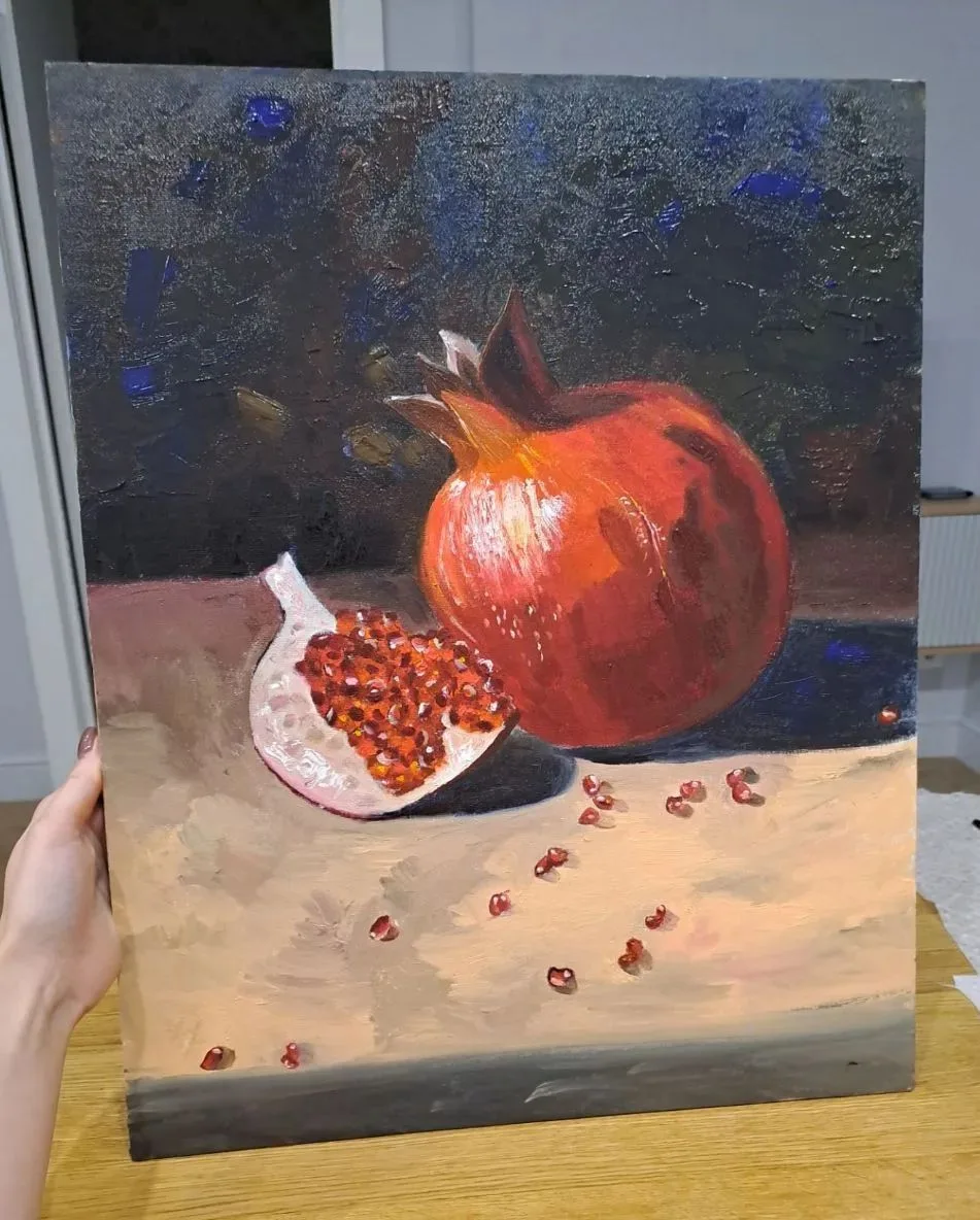Алёнушка дописала картину по онлайн уроку🤩