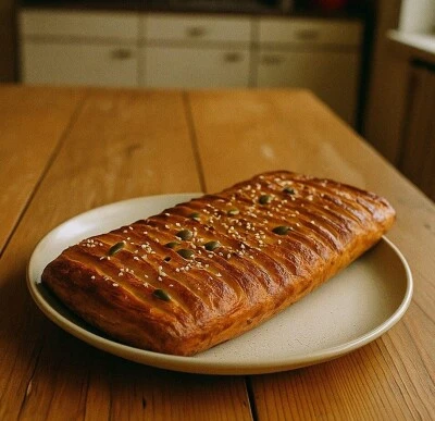 🥐 Хрустящий пирог с ветчиной и сыром — готовится проще простого, а вкус просто БОМБА! ...