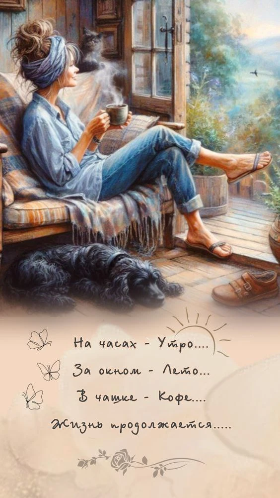 ✨✨✨
...Хорошее настроение начинается с утра! 
Начните день с приятных мыслей!

Доброе утро! ☕

☀СОЛН