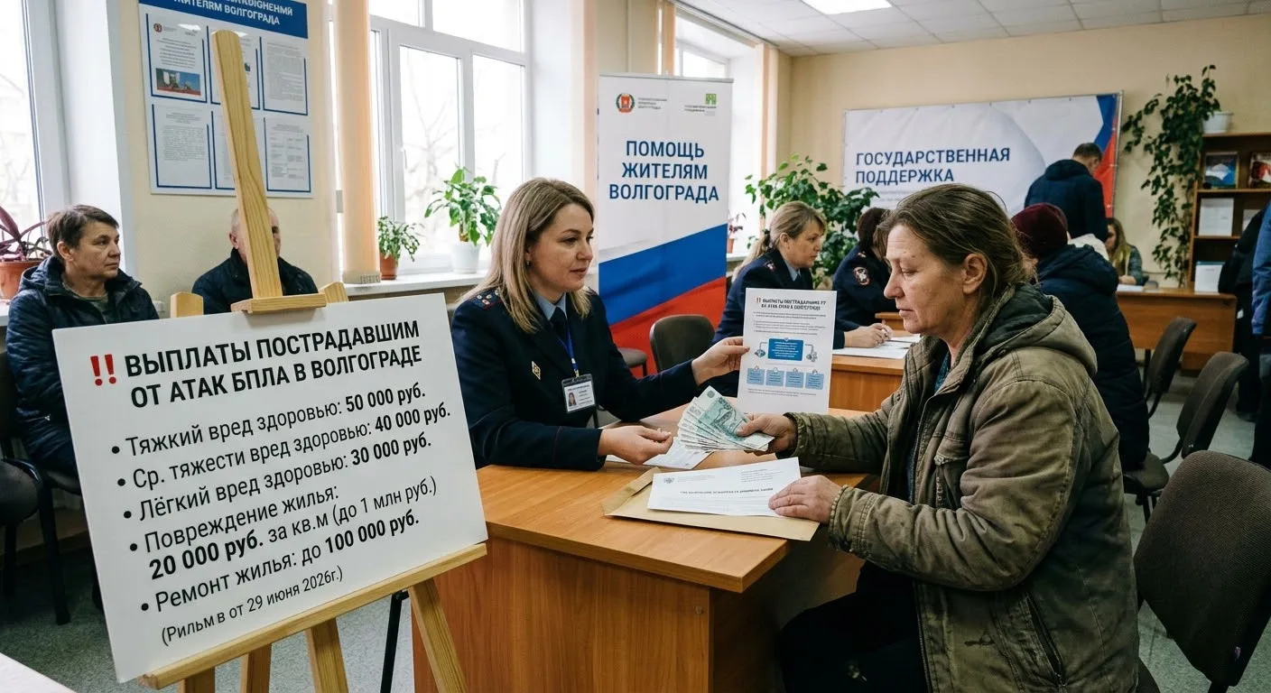‼️ Жителям Волгограда, пострадавшим от атак БПЛА, выплатят: