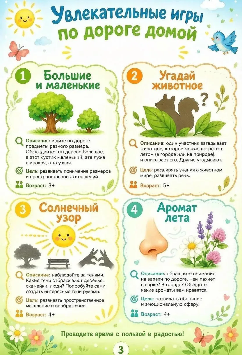 ☀️🌿 Увлекательные игры по дороге в детский сад и домой.