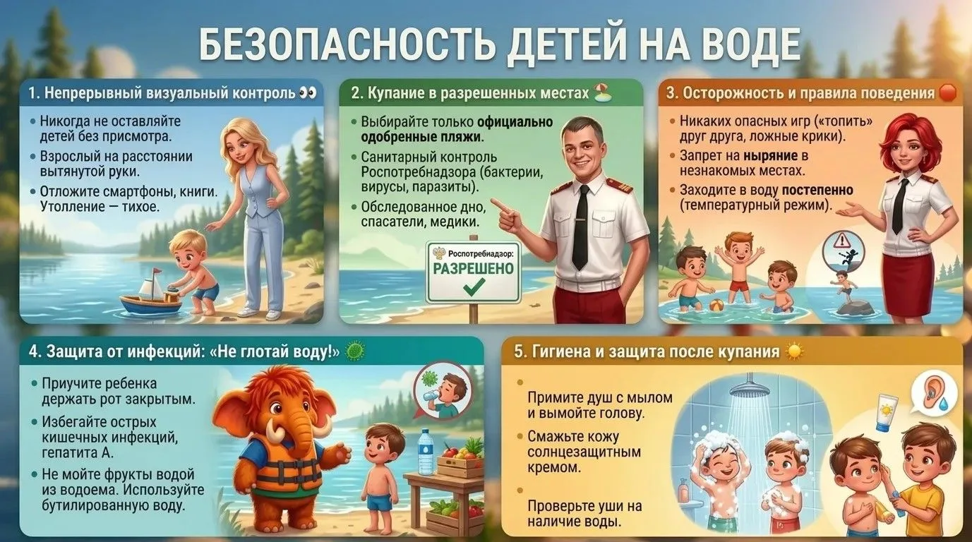 Вода и дети: 5 главных правил безопасности. Как сделать летний отдых в Югре здоровым и ...
