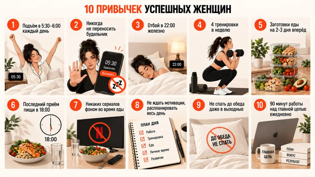 📌10 ПРИВЫЧЕК УСПЕШНЫХ ЖЕНЩИН
