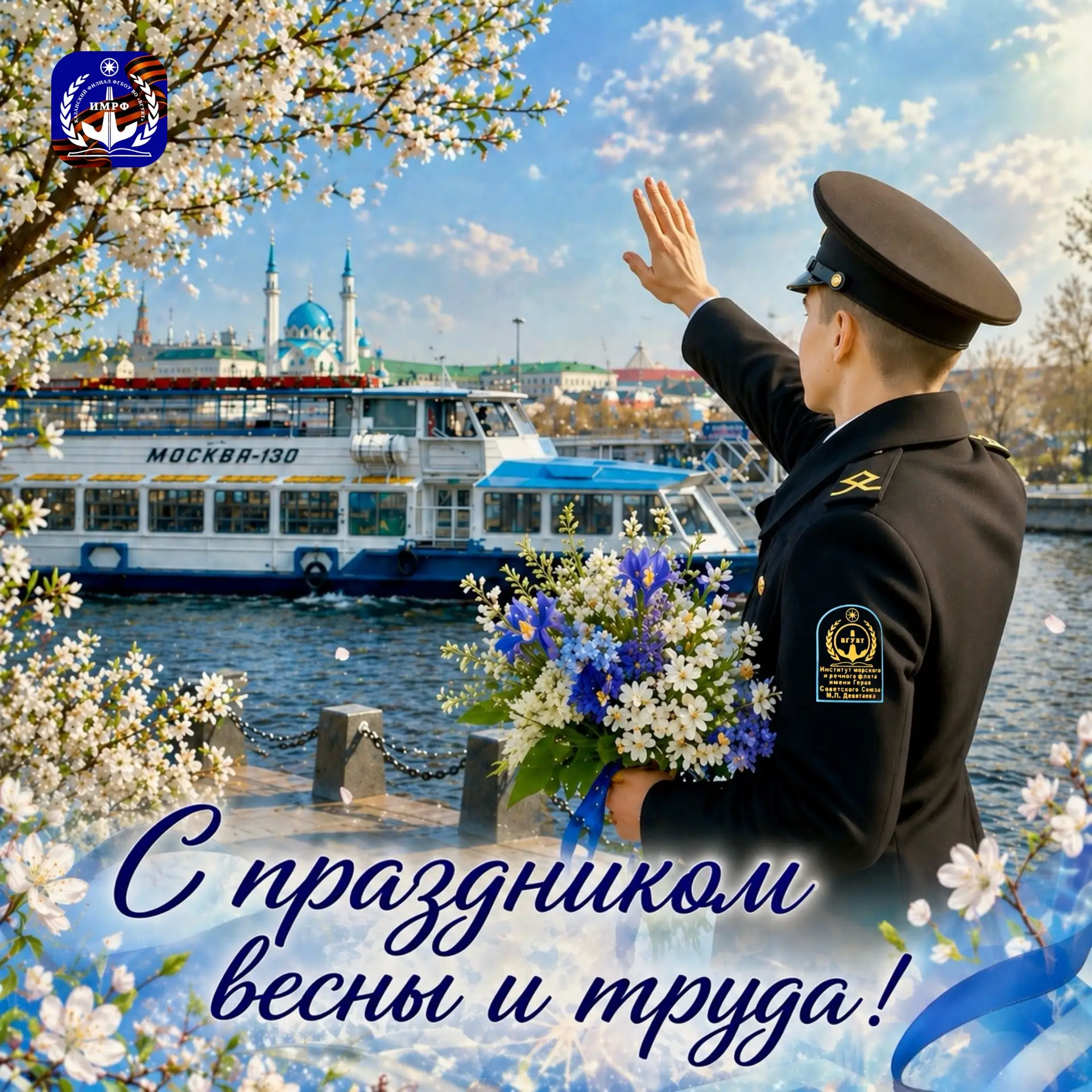 🌷 Поздравление директора ИМРФ имени Героя Советского Союза М.П. Девятаева – КФ ФГБОУ ВО «ВГУВТ» Илья