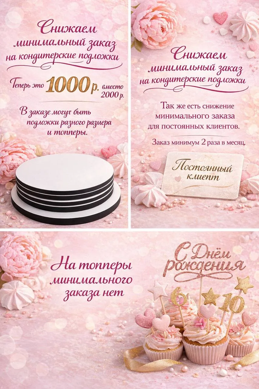 Дорогие наши клиенты. У нас изменения по минимальным заказам.🥳