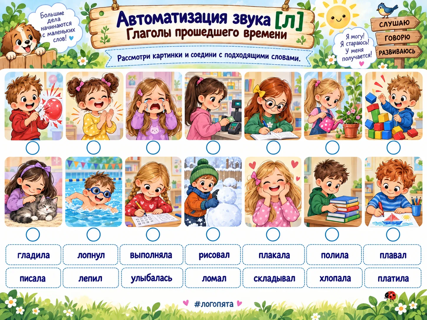 Автоматизация звука Л в действиях.