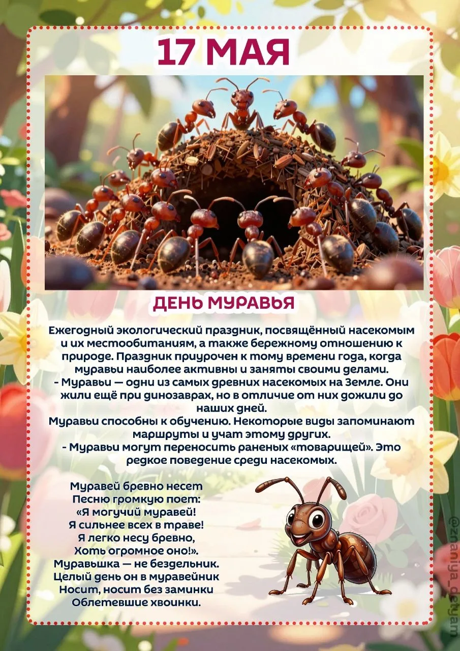 🐜 Один день из жизни муравейника или как прошёл День Муравья в 9 группе "Веснушки".