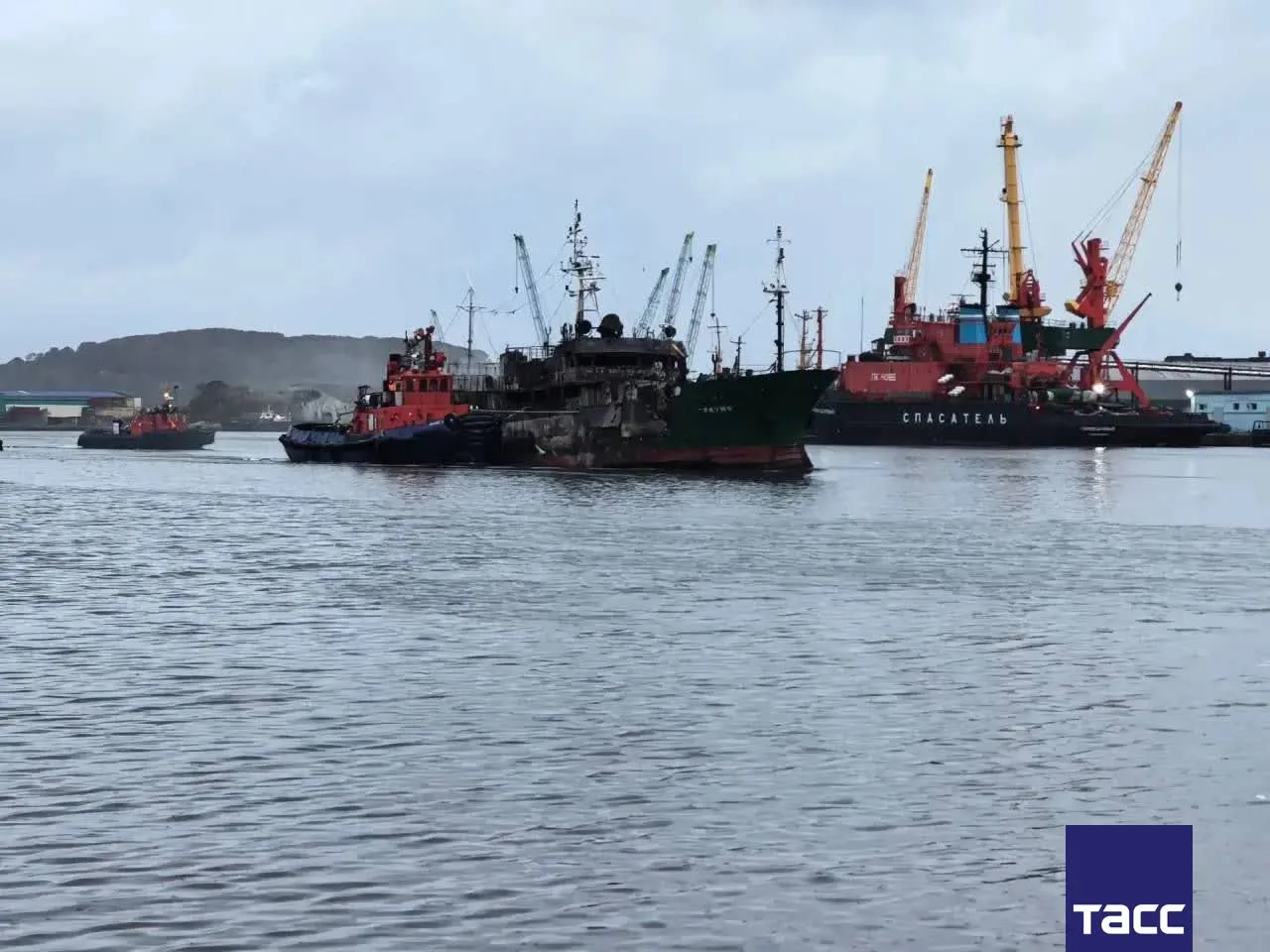 📹 Рыболовецкий сейнер "Триумф", загоревшийся у берегов Камчатки, отбуксирован в порт П...
