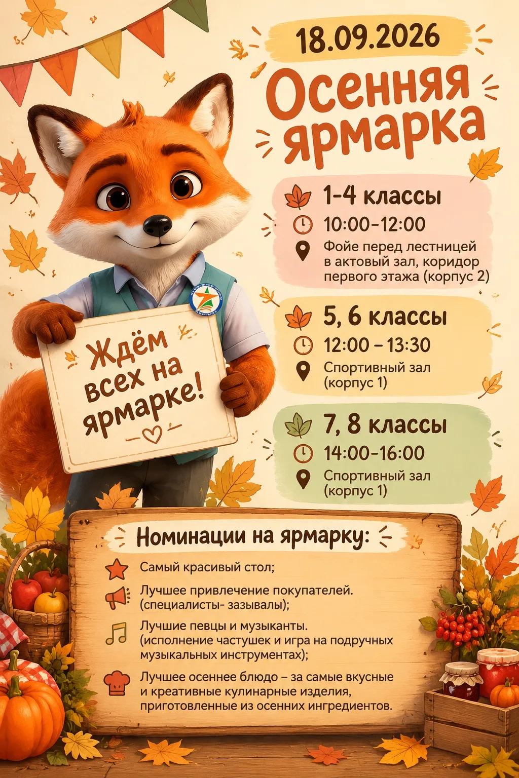 🍁 Осенняя ярмарка в МБОУ г.Ивантеевка «Образовательный центр №7» 🍁