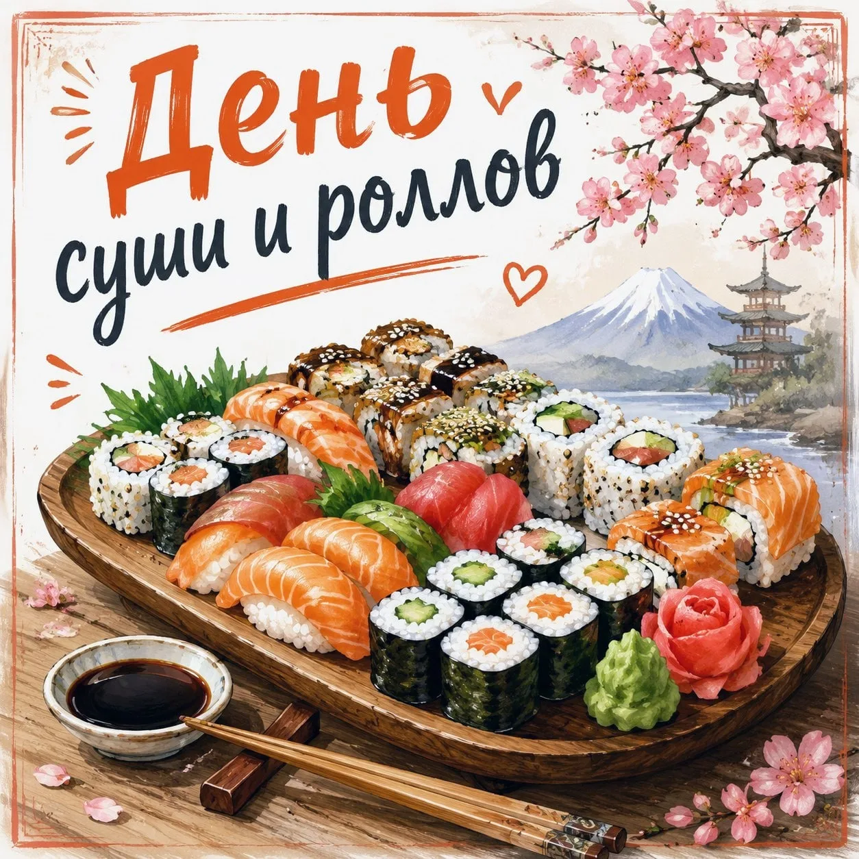 🍣✨ 22 мая — День суши и роллов ✨🥢  Сегодня праздник одного из самых популярных блюд японской кухни —