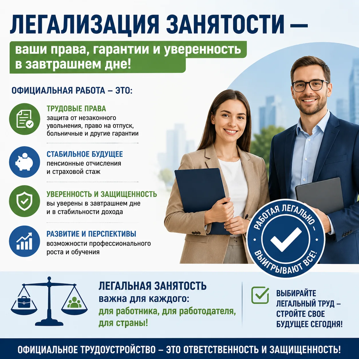 Легализация занятости — это не просто формальность. Это про права, гарантии и увереннос...