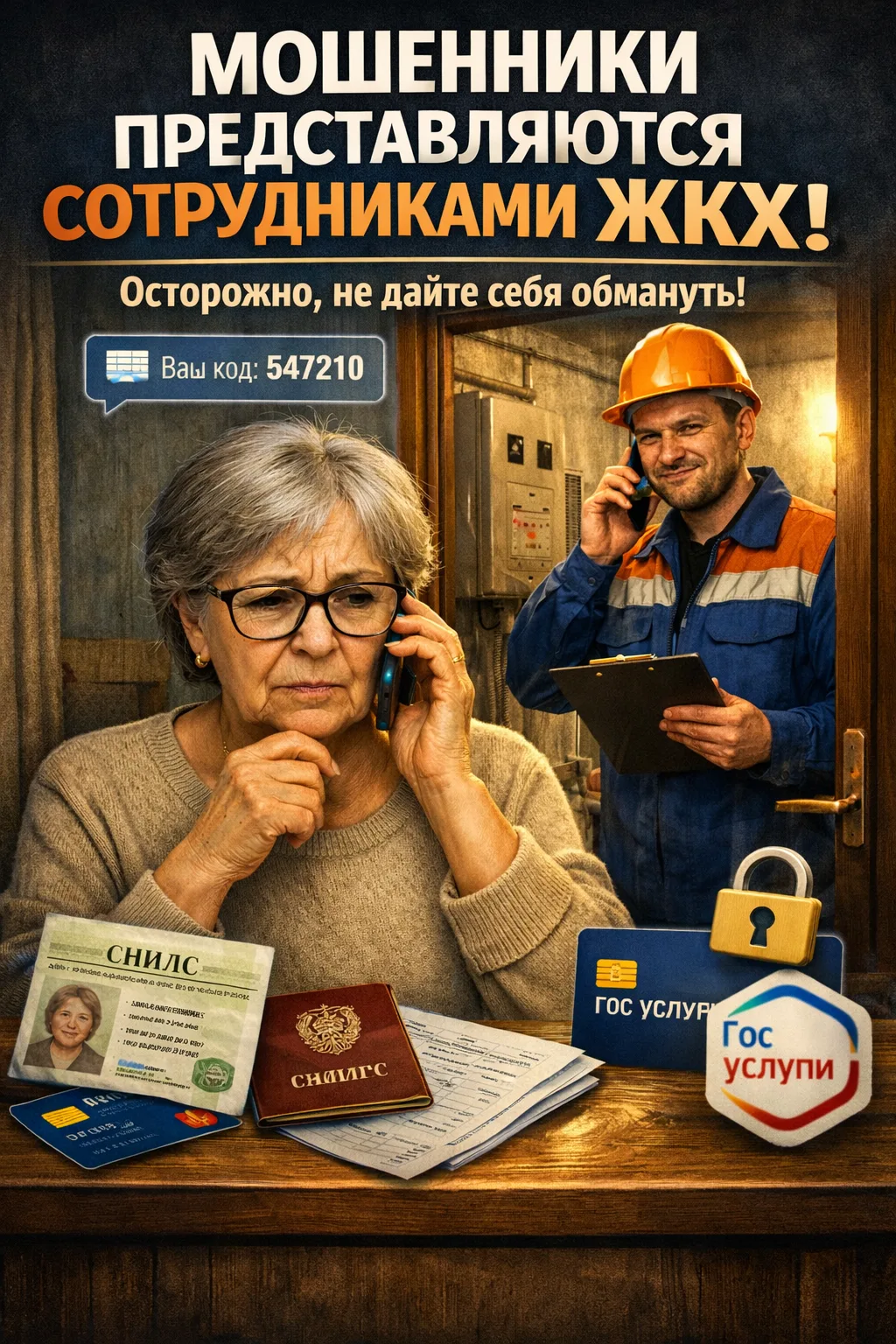 Мошенники представляются сотрудниками ЖКХ
Схема старая, но работает.
Звонок или визит в квартиру:
«М