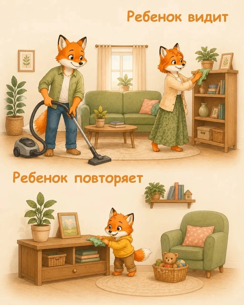 🌱Личный пример - самый понятный язык для ребёнка.