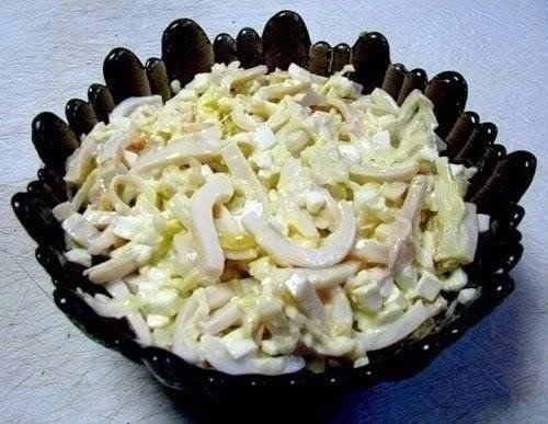 Нежнейший салат из кальмаров "Русалочка"