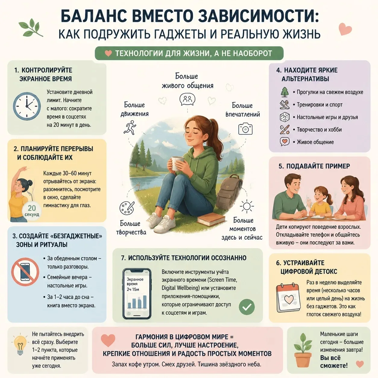 Баланс вместо зависимости: 
как подружить гаджеты и реальную жизнь

✅Контролируйте экранное время


