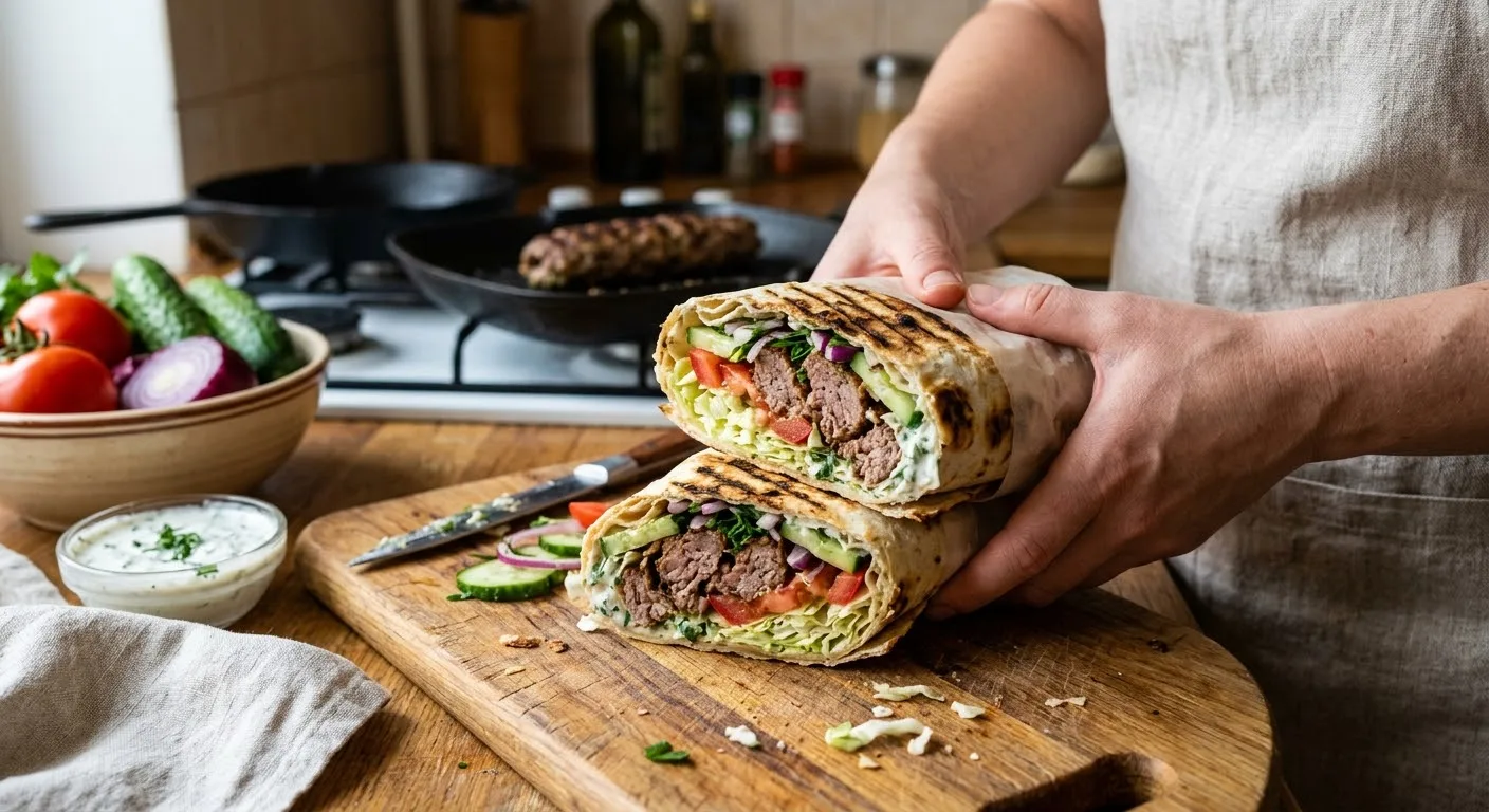 🌯 Сочный домашний кебаб в лаваше: лучше, чем в любимой закусочной! 🔥