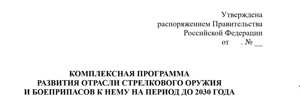 Несколько лет назад обсуждалась Комплексная программа развития отрасли стрелкового оружия и боеприпа