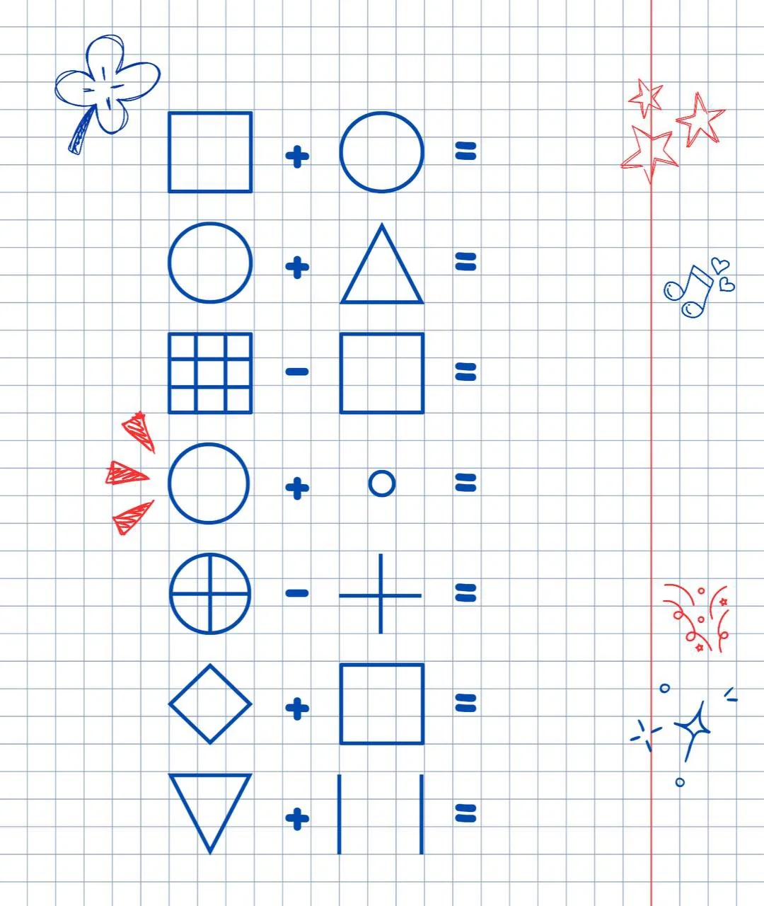 ➕➖🟰Графические примеры (распечатывать не нужно, можно сразу писать ответы на отдельном...